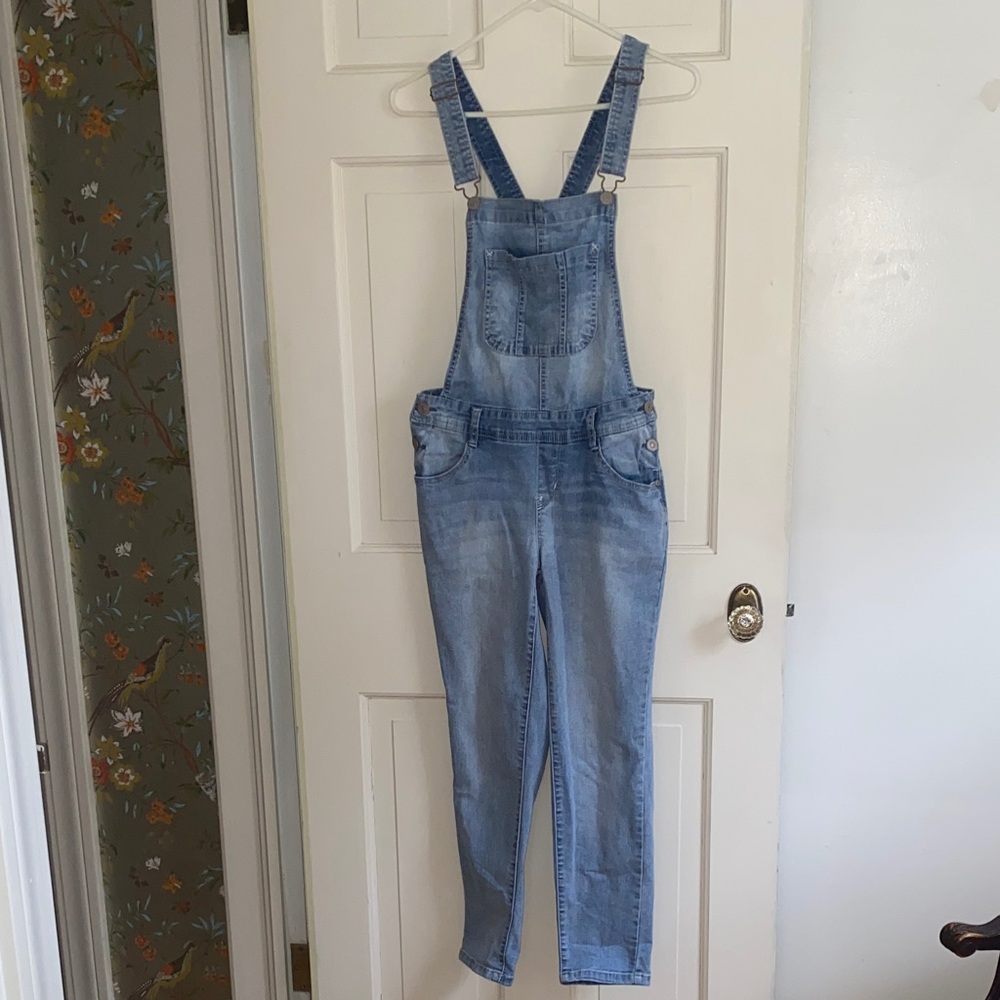 Wallflower Classic Blue Denim Skinny Leg Overalls